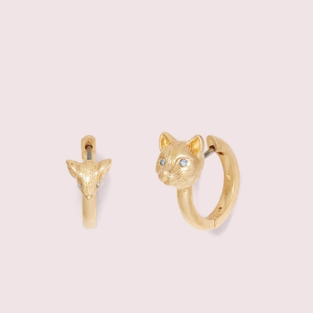 Kate Spade ♠️ House Cat Mouse Huggies Earrings
